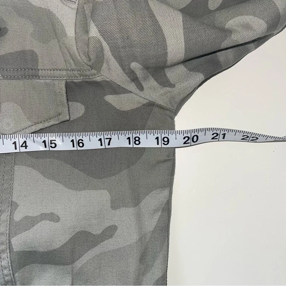 Maurices 100% Cotton Green Camo Cinched Waist Military Jacket Medium Women’s - Picture 8 of 12